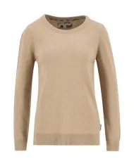 BARBOUR Maglia Donna LKN1075 PENDLE AI 25/26 lana con toppe applicate BE12 pale caramel/hessian