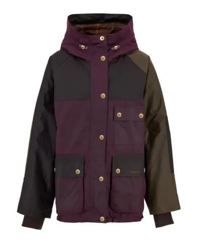 BARBOUR Giaccone Donna LWX1484 KEELEY AI 25/26 cotone con motivo in contrasto RE71 merlot/rustic/beech BARBOUR Giaccone Donna LWX1484 KEELEY AI 25/26 cotone con motivo in contrasto RE71 merlot/rustic/beech