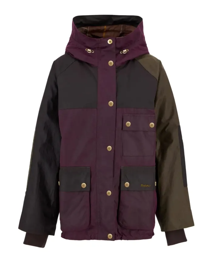 BARBOUR Giaccone Donna LWX1484 KEELEY AI 25/26 cotone con motivo in contrasto RE71 merlot/rustic/beech BARBOUR Giaccone Donna LWX1484 KEELEY AI 25/26 cotone con motivo in contrasto RE71 merlot/rustic/beech