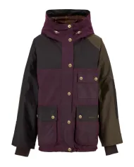 BARBOUR Giaccone Donna LWX1484 KEELEY AI 25/26 cotone con motivo in contrasto RE71 merlot/rustic/beech