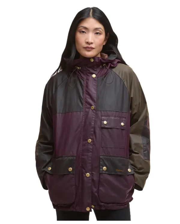 BARBOUR Giaccone Donna LWX1484 KEELEY AI 25/26 cotone con motivo in contrasto RE71 merlot/rustic/beech BARBOUR Giaccone Donna LWX1484 KEELEY AI 25/26 cotone con motivo in contrasto RE71 merlot/rustic/beech