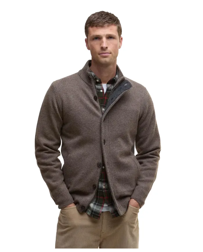 BARBOUR Giubbino Uomo MKN0731 essential patch z AI 25/26 lana con patch applicate ST52 dark stone BARBOUR Giubbino Uomo MKN0731 essential patch z AI 25/26 lana con patch applicate ST52 dark stone
