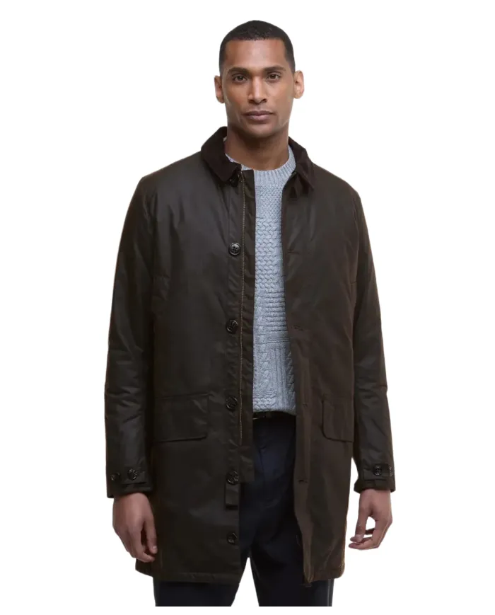 BARBOUR Cappotto Uomo MWX1861 WAX MAC AI 25/26 cotone lungo con colletto classico BR91 dk brown/midnight oak BARBOUR Cappotto Uomo MWX1861 WAX MAC AI 25/26 cotone lungo con colletto classico BR91 dk brown/midnight oak