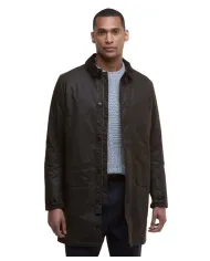 BARBOUR Cappotto Uomo MWX1861 WAX MAC AI 25/26 cotone lungo con colletto classico BR91 dk brown/midnight oak