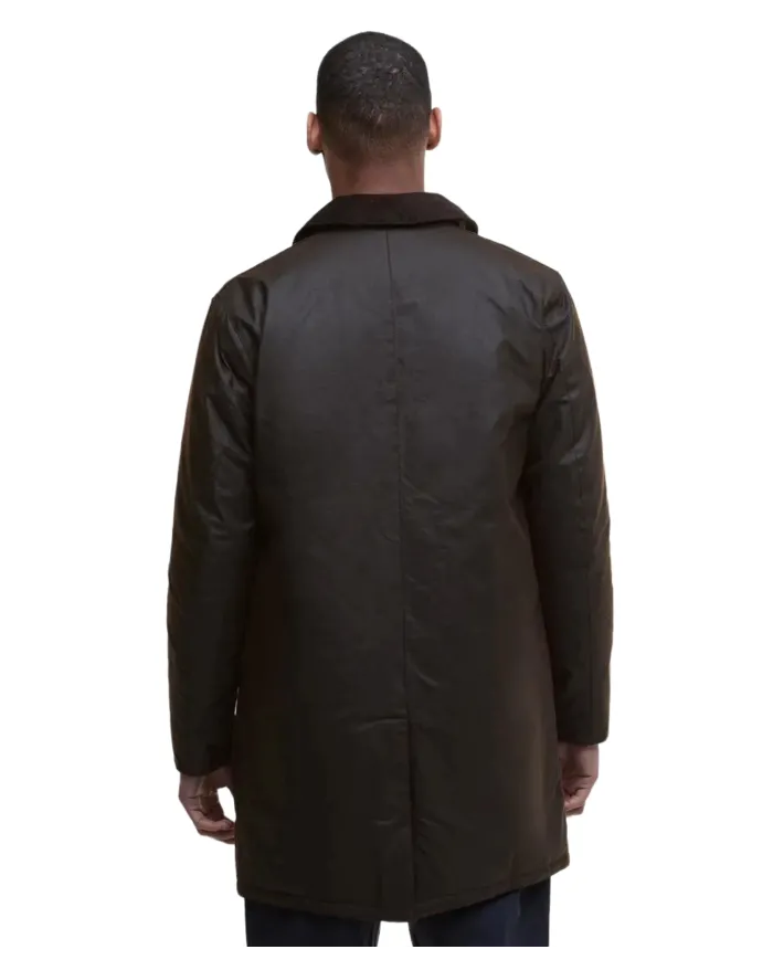 BARBOUR Cappotto Uomo MWX1861 WAX MAC AI 25/26 cotone lungo con colletto classico BR91 dk brown/midnight oak