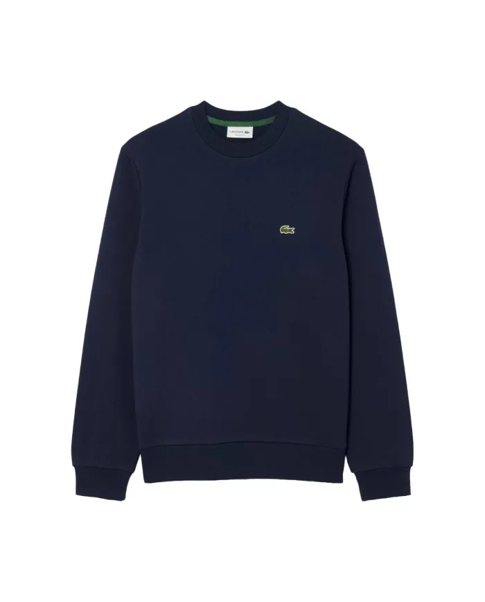 LACOSTE Felpa Uomo SH9801 PE 2025 Classic fit in cotone garzato con ricamo logato 166 BLU NAVY LACOSTE Felpa Uomo SH9801 PE 2025 Classic fit in cotone garzato con ricamo logato 166 BLU NAVY