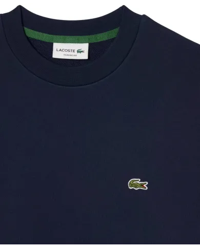LACOSTE Felpa Uomo SH9801 PE 2025 Classic fit in cotone garzato con ricamo logato 166 BLU NAVY LACOSTE Felpa Uomo SH9801 PE 2025 Classic fit in cotone garzato con ricamo logato 166 BLU NAVY