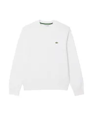 LACOSTE Felpa Uomo SH9801 PE 2025 Classic fit in cotone garzato con ricamo logato 001 BIANCO