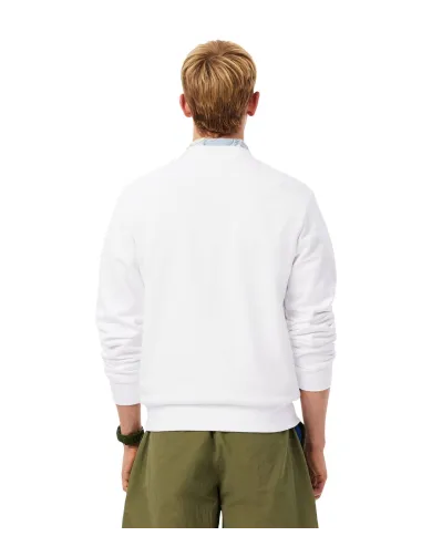 LACOSTE Felpa Uomo SH9801 PE 2025 Classic fit in cotone garzato con ricamo logato 001 BIANCO LACOSTE Felpa Uomo SH9801 PE 2025 Classic fit in cotone garzato con ricamo logato 001 BIANCO