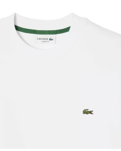 LACOSTE Felpa Uomo SH9801 PE 2025 Classic fit in cotone garzato con ricamo logato 001 BIANCO LACOSTE Felpa Uomo SH9801 PE 2025 Classic fit in cotone garzato con ricamo logato 001 BIANCO