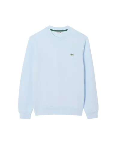 LACOSTE Felpa Uomo SH9801 PE 2025 Classic fit in cotone garzato con ricamo logato T01 BLU CHIARO LACOSTE Felpa Uomo SH9801 PE 2025 Classic fit in cotone garzato con ricamo logato T01 BLU CHIARO