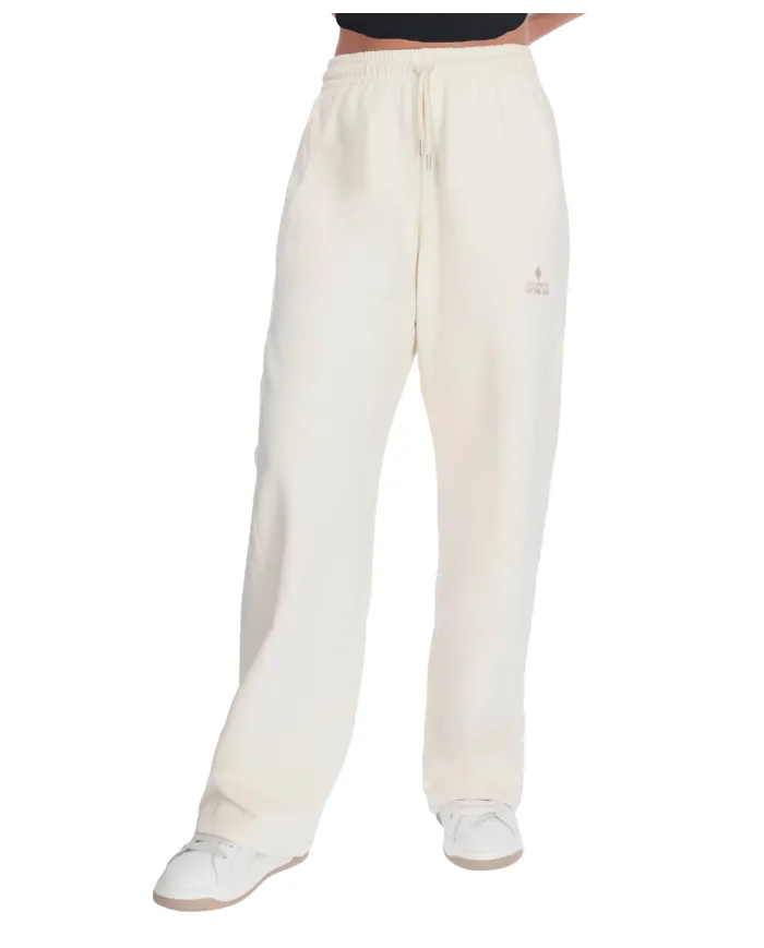 COUNTY OF MILAN Pantalone Donna 25ICM30031 AI 25/26 cotone tuta con coulisse 02 LATTE COUNTY OF MILAN Pantalone Donna 25ICM30031 AI 25/26 cotone tuta con coulisse 02 LATTE