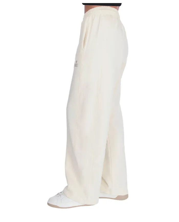 COUNTY OF MILAN Pantalone Donna 25ICM30031 AI 25/26 cotone tuta con coulisse 02 LATTE COUNTY OF MILAN Pantalone Donna 25ICM30031 AI 25/26 cotone tuta con coulisse 02 LATTE