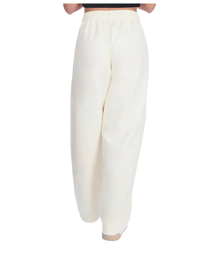 COUNTY OF MILAN Pantalone Donna 25ICM30031 AI 25/26 cotone tuta con coulisse 02 LATTE