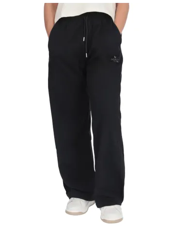 COUNTY OF MILAN Pantalone Donna 25ICM30031 AI 25/26 cotone tuta con coulisse 01 NERO COUNTY OF MILAN Pantalone Donna 25ICM30031 AI 25/26 cotone tuta con coulisse 01 NERO