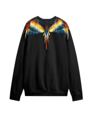 COUNTY OF MILAN Felpa Uomo F5CAMASW025 AI 25/26 cotone regular con stampa 110 nero/black