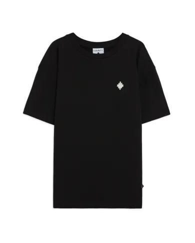 COUNTY OF MILAN T-shirt Uomo F5CAMATH014 AI 25/26 cotone con ricamo logato 110 nero/black COUNTY OF MILAN T-shirt Uomo F5CAMATH014 AI 25/26 cotone con ricamo logato 110 nero/black