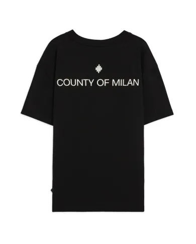 COUNTY OF MILAN T-shirt Uomo F5CAMATH014 AI 25/26 cotone con ricamo logato 110 nero/black COUNTY OF MILAN T-shirt Uomo F5CAMATH014 AI 25/26 cotone con ricamo logato 110 nero/black