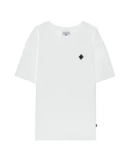 COUNTY OF MILAN T-shirt Uomo F5CAMATH014 AI 25/26 cotone con ricamo logato 002 OFF WHITE