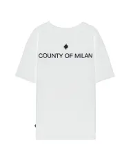 COUNTY OF MILAN T-shirt Uomo F5CAMATH014 AI 25/26 cotone con ricamo logato 002 OFF WHITE