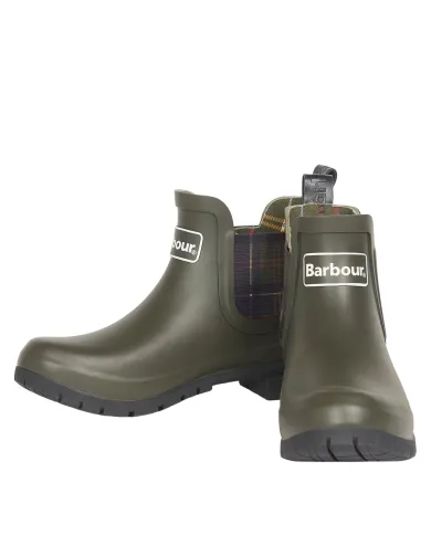 BARBOUR Tronchetto Donna LRF0088 KINGHAM AI 25/26 gomma con tasselli laterali tar tan OL11 OLIVE BARBOUR Tronchetto Donna LRF0088 KINGHAM AI 25/26 gomma con tasselli laterali tar tan OL11 OLIVE