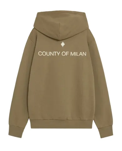 COUNTY OF MILAN Felpa Uomo F5CAMAHS011 AI 25/26 cotone con cappuccio 956 ALOE COUNTY OF MILAN Felpa Uomo F5CAMAHS011 AI 25/26 cotone con cappuccio 956 ALOE