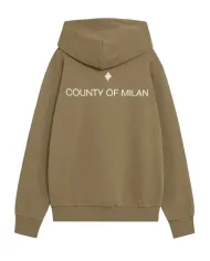 COUNTY OF MILAN Felpa Uomo F5CAMAHS011 AI 25/26 cotone con cappuccio 956 ALOE