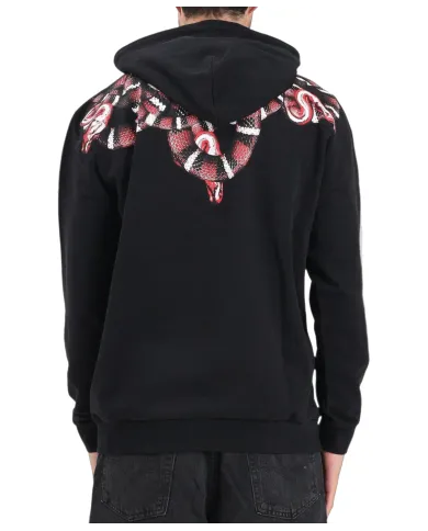 COUNTY OF MILAN Felpa Uomo F5CAMAHS034 AI 25/26 cotone con cappuccio e stampa serpente 110 nero/black COUNTY OF MILAN Felpa Uomo F5CAMAHS034 AI 25/26 cotone con cappuccio e stampa serpente 110 nero/black