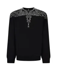 COUNTY OF MILAN Felpa Uomo F5CAMASW001 AI 25/26 cotone con stampa wings 110 nero/black