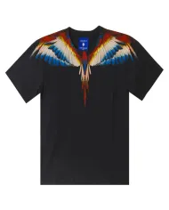 COUNTY OF MILAN T-shirt Uomo F5CAMATH023 AI 25/26 cotone con stampa wings 110 nero/black