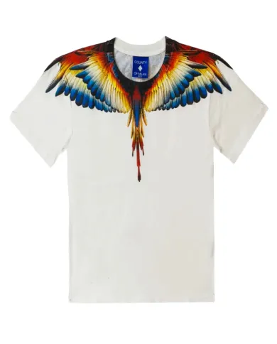 COUNTY OF MILAN T-shirt Uomo F5CAMATH023 AI 25/26 cotone con stampa wings 013 CREMA/CREAM COUNTY OF MILAN T-shirt Uomo F5CAMATH023 AI 25/26 cotone con stampa wings 013 CREMA/CREAM