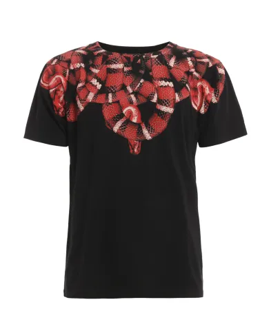 COUNTY OF MILAN T-shirt Uomo F5CAMATH033 AI 25/26 cotone regular con stampa serpente 110 nero/black COUNTY OF MILAN T-shirt Uomo F5CAMATH033 AI 25/26 cotone regular con stampa serpente 110 nero/black