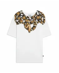COUNTY OF MILAN T-shirt Uomo F5CAMATH038 AI 25/26 cotone regular con stampa serpente 013 CREMA/CREAM