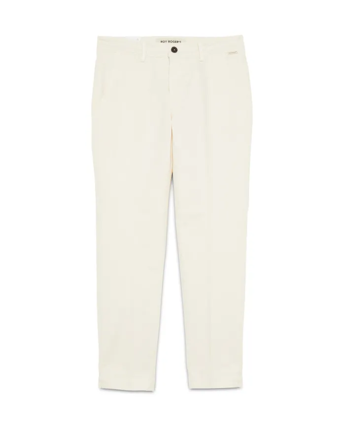 ROY ROGER'S Pantaloni Donna RND057P4030112 CHINO FLOW AI 25/26 cotone slim in tinta unita 0228 BUTTER ROY ROGER'S Pantaloni Donna RND057P4030112 CHINO FLOW AI 25/26 cotone slim in tinta unita 0228 BUTTER