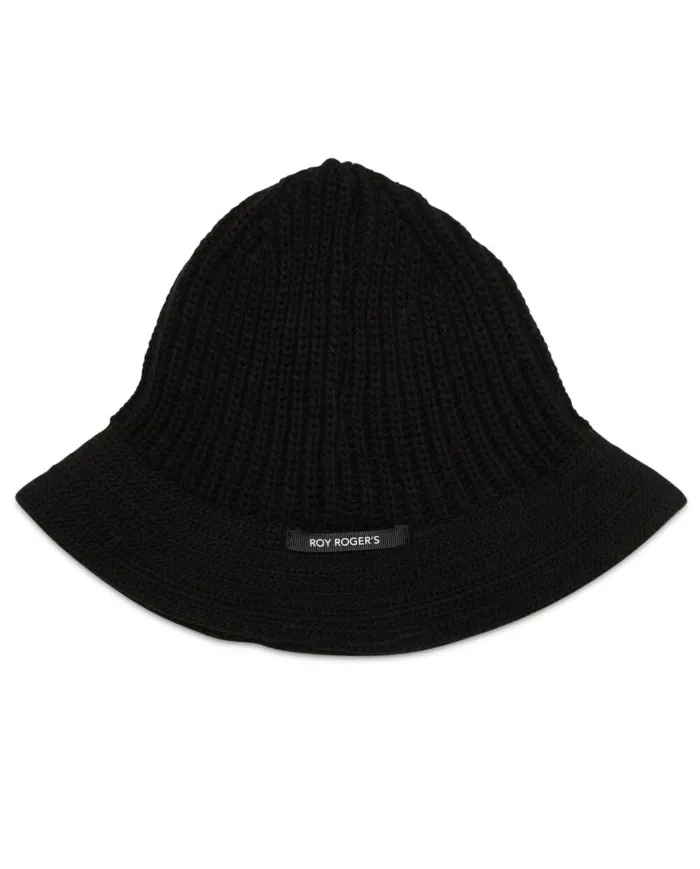 ROY ROGER'S Berretto Donna RND90207CN52XXXX BUCKET AI 25/26 lana con nastro logato applicato 0020 BLACK ROY ROGER'S Berretto Donna RND90207CN52XXXX BUCKET AI 25/26 lana con nastro logato applicato 0020 BLACK