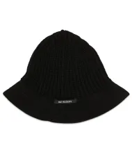 ROY ROGER'S Berretto Donna RND90207CN52XXXX BUCKET AI 25/26 lana con nastro logato applicato 0020 BLACK