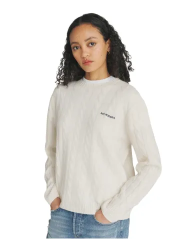 ROY ROGER'S Maglia Donna RND90223CN97XXXX AI 25/26 lana con motivo cable 0069 WHITE ROY ROGER'S Maglia Donna RND90223CN97XXXX AI 25/26 lana con motivo cable 0069 WHITE