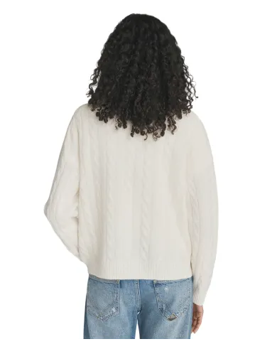 ROY ROGER'S Maglia Donna RND90223CN97XXXX AI 25/26 lana con motivo cable 0069 WHITE ROY ROGER'S Maglia Donna RND90223CN97XXXX AI 25/26 lana con motivo cable 0069 WHITE