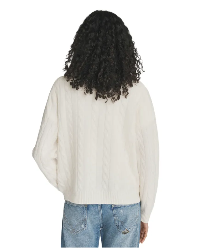 ROY ROGER'S Maglia Donna RND90223CN97XXXX AI 25/26 lana con motivo cable 0069 WHITE