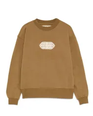 ROY ROGER'S Felpa Donna ROG0109CP86XXXX OLD GLORY AI 25/26 cotone con logo applicato 183 CAMEL