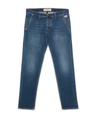 ROY ROGER'S Jeans Uomo RRU006D0212530 NEW ELIAS AI 25/26 denim slim fit con patch logata 01 CARLIN