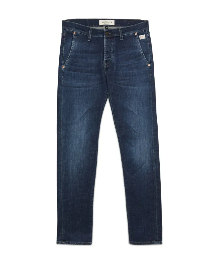 ROY ROGER'S Jeans Uomo RRU006D6992997 NEW ELIAS AI 25/26 denim slim fit con patch logata 01 HARLEM ROY ROGER'S Jeans Uomo RRU006D6992997 NEW ELIAS AI 25/26 denim slim fit con patch logata 01 HARLEM