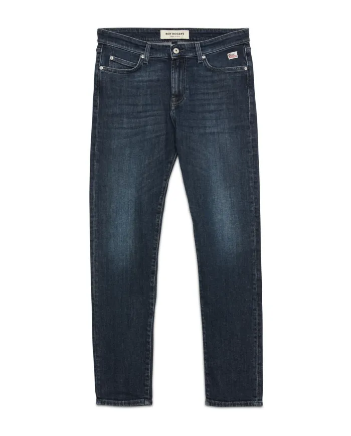ROY ROGER'S Jeans Uomo RRU075D4371876 517 AI 25/26 denim slim con iconica patch logata 01 Black Foxrun ROY ROGER'S Jeans Uomo RRU075D4371876 517 AI 25/26 denim slim con iconica patch logata 01 Black Foxrun
