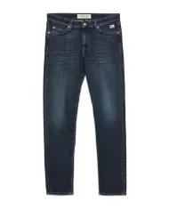 ROY ROGER'S Jeans Uomo RRU075D4371876 517 AI 25/26 denim slim con iconica patch logata 01 Black Foxrun