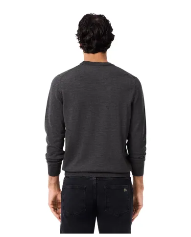 LACOSTE Maglia Uomo AH1969 AI 25/26 in lana merinos Regular Fit con ricamo logato tono su tono 050 Grigio Chinè LACOSTE Maglia Uomo AH1969 AI 25/26 in lana merinos Regular Fit con ricamo logato tono su tono 050 Grigio Chinè