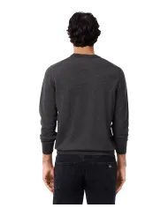 LACOSTE Maglia Uomo AH1969 AI 25/26 in lana merinos Regular Fit con ricamo logato tono su tono 050 Grigio Chinè