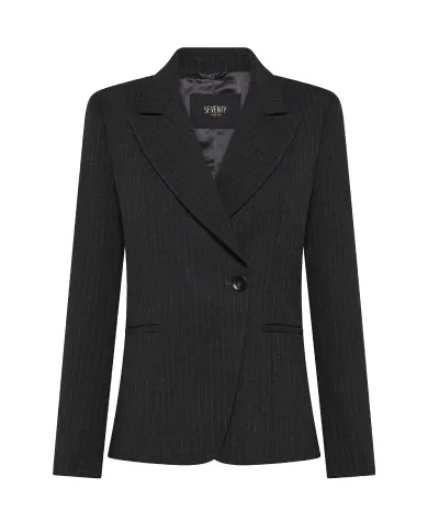 SEVENTY Giacca Donna GI0922 550222 AI 25/26 viscosa stile blaser smoking 953 GRIGIO SCURO SEVENTY Giacca Donna GI0922 550222 AI 25/26 viscosa stile blaser smoking 953 GRIGIO SCURO