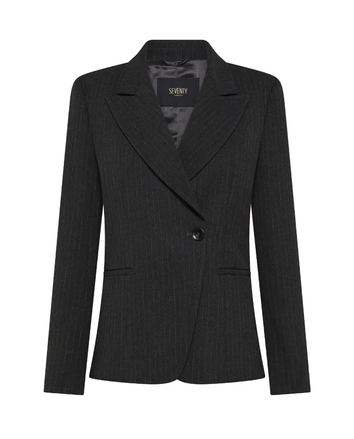 SEVENTY Giacca Donna GI0922 550222 AI 25/26 viscosa stile blaser smoking 953 GRIGIO SCURO SEVENTY Giacca Donna GI0922 550222 AI 25/26 viscosa stile blaser smoking 953 GRIGIO SCURO
