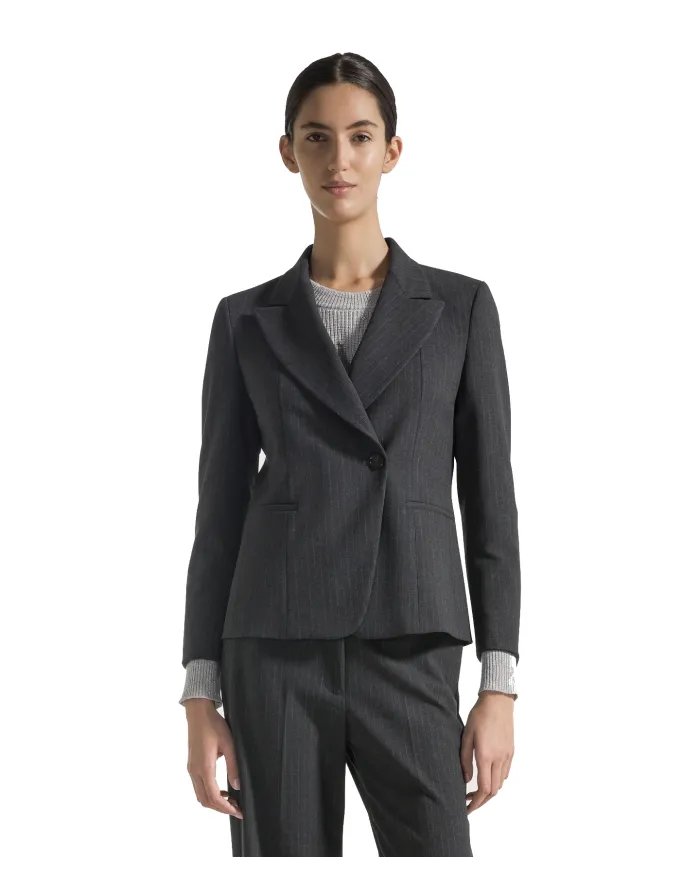 SEVENTY Giacca Donna GI0922 550222 AI 25/26 viscosa stile blaser smoking 953 GRIGIO SCURO SEVENTY Giacca Donna GI0922 550222 AI 25/26 viscosa stile blaser smoking 953 GRIGIO SCURO