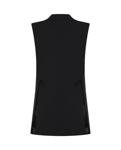 SEVENTY Gilet Donna GT0143 10 540259 AI 25/26 lana slim stile blazer monopetto 999 NERO SEVENTY Gilet Donna GT0143 10 540259 AI 25/26 lana slim stile blazer monopetto 999 NERO